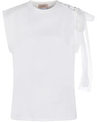 Twinset - Tie-Detail T-Shirt - Lyst