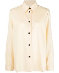 Jil Sander - Blouse Met Contrasterende Knoop - Lyst
