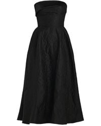 POST MERIDIEM - Midi-Jurk Met Satijnen Vlak En Jacquard - Lyst