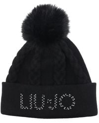 Liu Jo - Bonnet En Maille Torsadée À Pompon - Lyst