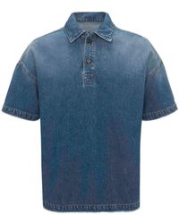 JW Anderson - Anchor-embroidered Denim Polo Shirt - Lyst