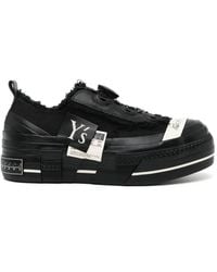 Y's Yohji Yamamoto - Frayed-Edge Platform Sneakers - Lyst
