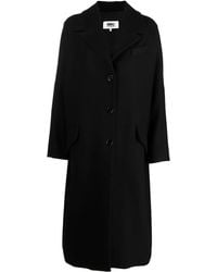MM6 by Maison Martin Margiela - Einreihiger Mantel Aus Filz - Lyst