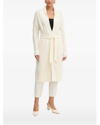 Guess - Cable-Knit Belted Cardigan - Lyst
