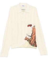 House of Errors - Cable-Knit Graphic-Print Polo Shirt - Lyst