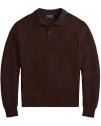 Polo Ralph Lauren - Waffle-Knit Polo-Collar Jumper - Lyst
