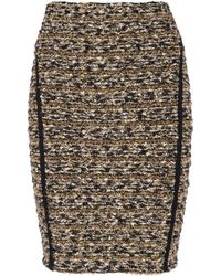 Balmain - Hw Tweed Knee Skirt Clothing - Lyst