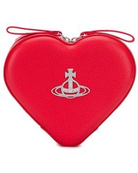 Vivienne Westwood Leather Heart-shaped Plaid Crossbody Bag in Red - Lyst