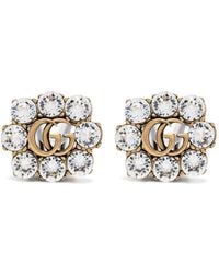 Gucci - Crystal Double G Earrings - Lyst
