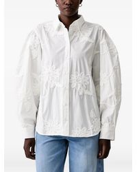ROTATE BIRGER CHRISTENSEN - Corded-Lace Puff-Sleeve Shirt - Lyst