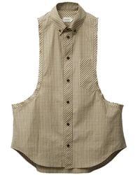 Versace - Chemise Sans Manches À Carreaux - Lyst
