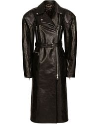 Dolce & Gabbana - Manteau en cuir à taille ceinturée - Lyst