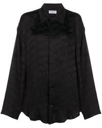 Balenciaga - Long-sleeve Jacquard-logo Shirt - Lyst