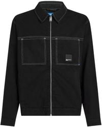 KARL LAGERFELD - Contrast-Stitch Shirt Jacket - Lyst