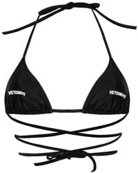 Vetements - Logo-print Triangle-cup Bikini Top - Lyst