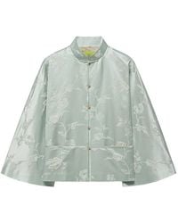 Shanghai Tang - Floral-Jacquard Cape Jacket - Lyst