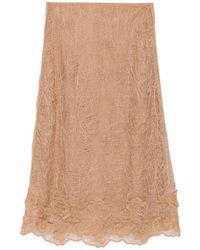 Fabiana Filippi - Jupe Mi-Longue En Dentelle Fleurie - Lyst