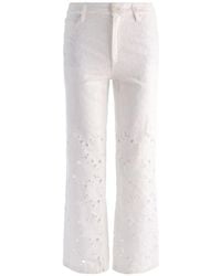 Alice + Olivia - Chic Laser-Cut Straight-Leg Jeans - Lyst