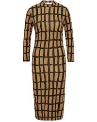Proenza Schouler - Grid-Print Midi Dress - Lyst