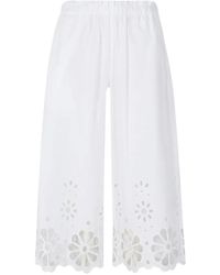 MEIMEIJ - Broderie-Anglaise Elasticated-Waist Trousers - Lyst