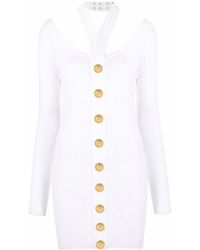 Balmain - Backless Knitted Dress - Lyst