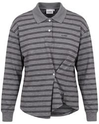 Closed - Striped Long-Sleeve Polo Shirt - Lyst