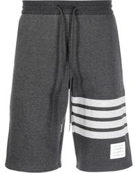 Thom Browne - Drawstring Waist Dark Shorts With Horizontal Stripes - Lyst