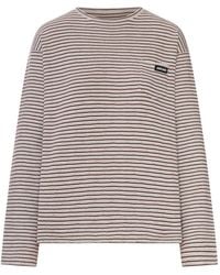 Miu Miu - Striped Cotton Sweater - Lyst