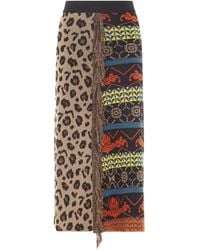 Akep - Leopard-Print Fringed Straight Skirt - Lyst