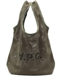 A.P.C. - Mesh Tote Shopper Bag With Logo Man - Lyst