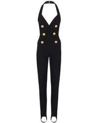 Balmain - Buttoned Long Jumpsuit - Lyst