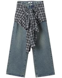 Izzue - Wide-Leg Layered Jeans - Lyst