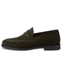 ZEGNA - Dark Suede Mocassin Corso Loafers - Lyst