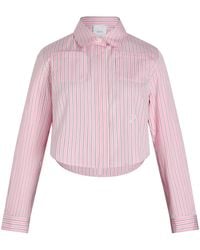 Patou - Cropped Popeline Blouse Met Print - Lyst