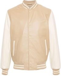 Schott Nyc - Logo-embroidered Leather Bomber Jacket - Lyst