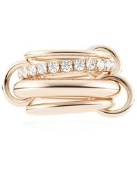Spinelli Kilcollin - 18kt Rose Gold Four Link Luna Rose Diamond Ring - Lyst