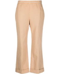 Aspesi - Cropped Flared Trousers - Lyst