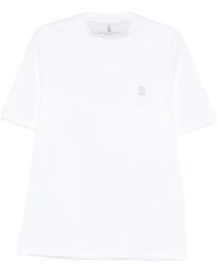 Brunello Cucinelli - Logo Cotton T-Shirt-Uomo - Lyst
