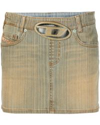 DIESEL - Jupe En Jean À Boucle Ovale - Lyst