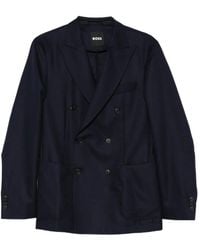BOSS - Double-Breasted Blazer - Lyst
