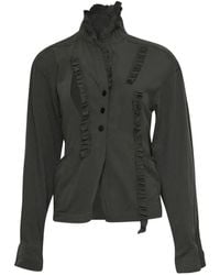 OPEN YY - Ruffled-Neck Fitted Jacket - Lyst
