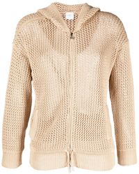 Eleventy - Zip-Up Knit Hooded Cardigan - Lyst