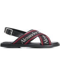 Alexander McQueen Sandalen Met Gekruiste Bandjes - Zwart