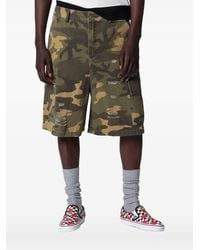 DAGGER - Gerafelde Shorts Met Camouflageprint - Lyst