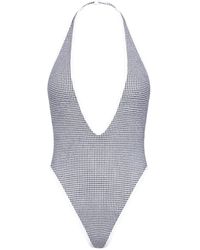 DIESEL - Allie-D-Core Badpak Met Pied-De-Poule Print - Lyst