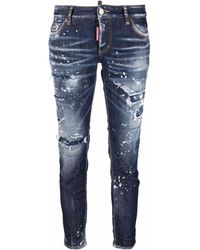DSquared² - Gerade Jeans im Distressed-Look - Lyst