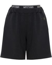 Moschino - Logo-Waistband Raw-Cut Shorts - Lyst