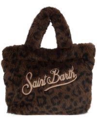 MC2 Saint Barth - Vanity Mini Leopard-Print Faux-Fur Tote Bag - Lyst