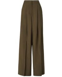 Fendi - Wide Leg Trousers With Front Pleats And Hidden Zip - Lyst