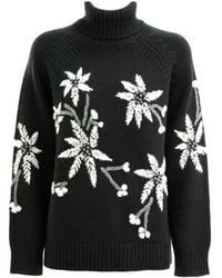 P.A.R.O.S.H. - Pull À Fleurs Brodées Et Col Roulé - Lyst